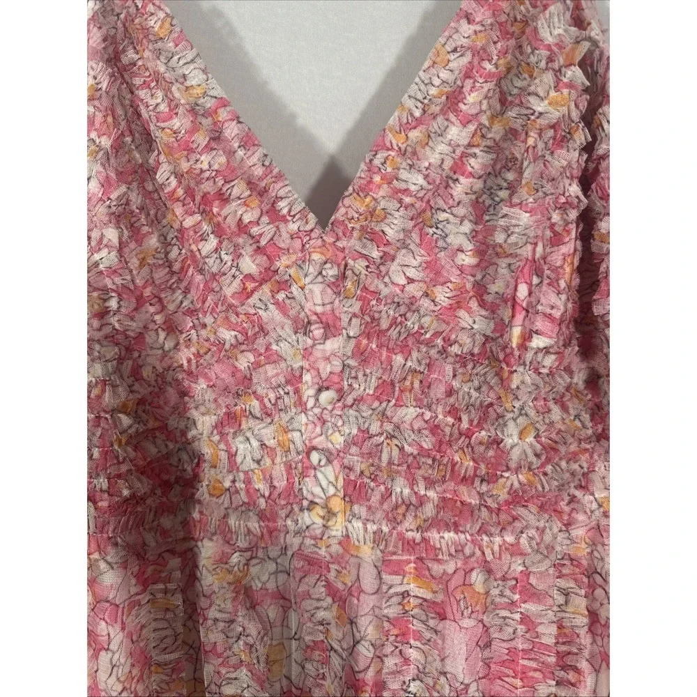 NWT Mac Duggal [ 12 ] 8012 Floral V-Neck Floral A line Midi Dress In Pink #S1938 - Picture 12 of 16